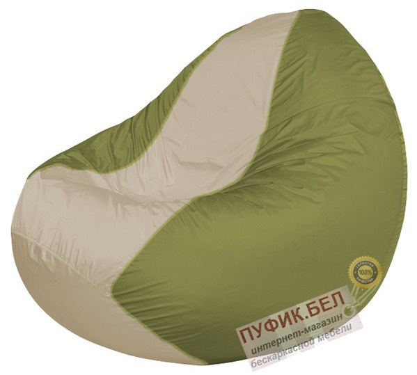 Кресло мешок Classic К2.1-70 (основа оливковая, вставка бежевая)