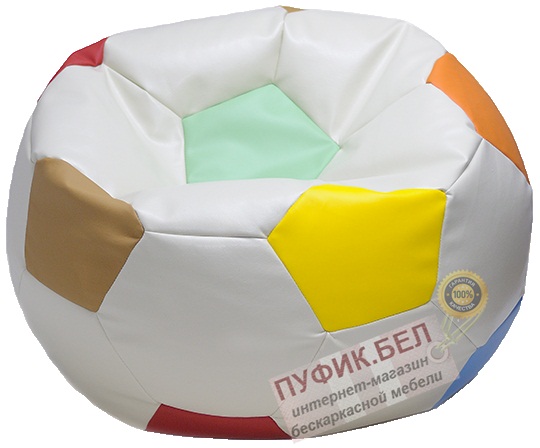Кресло мешок Мяч Мини (белый, вставка цветная)