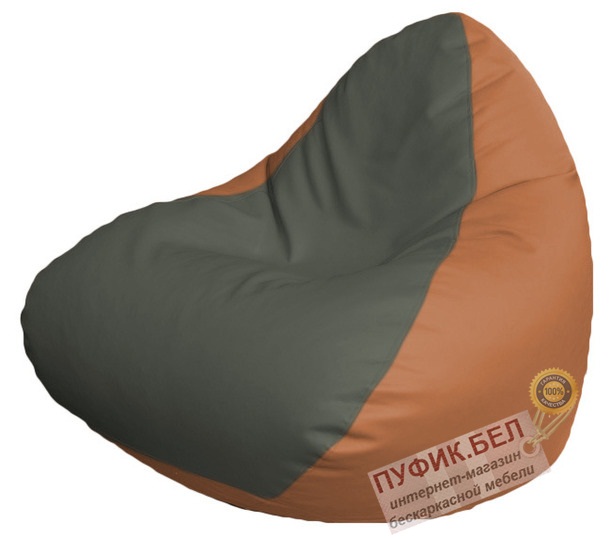 Кресло мешок RELAX Р2.3-104 (основа оранжевая, вставка серая)