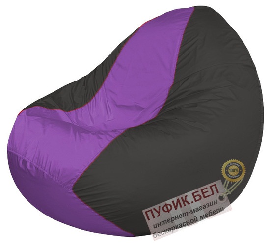 Кресло мешок Classic К2.1-226 (основа чёрная, вставка сиреневая)