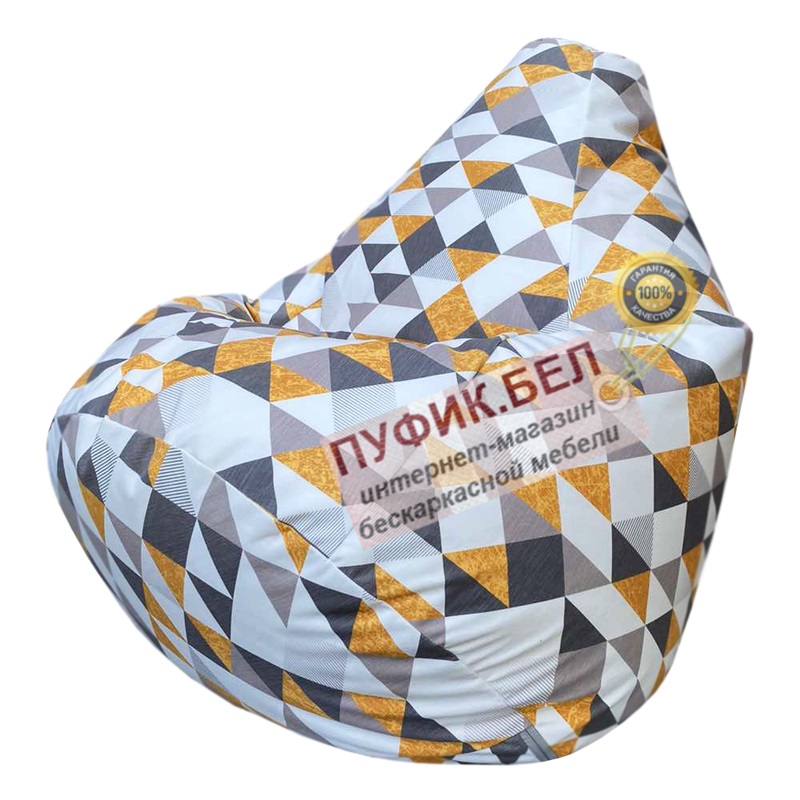 Кресло мешок Груша Ромб (жёлтый)