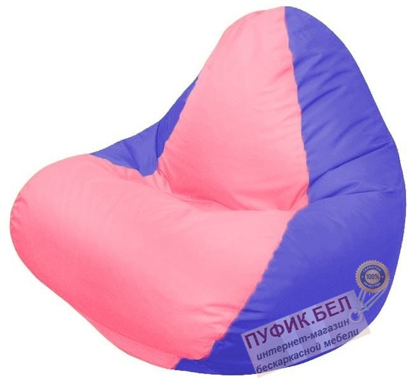 Кресло-мешок RELAX (основа синяя, вставка розовая)