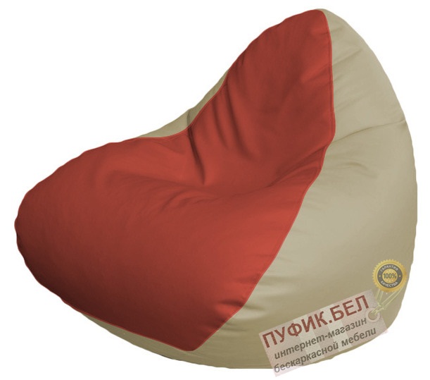 Кресло мешок RELAX Р2.3-72 (основа бежевая, вставка красная)