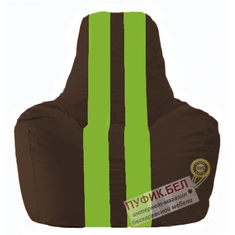 Кресло мешок Спортинг коричневый - салатовый С1.1-325