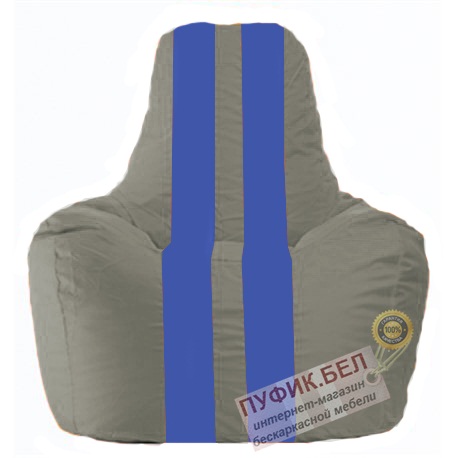 Кресло мешок Спортинг серый - синий С1.1-345