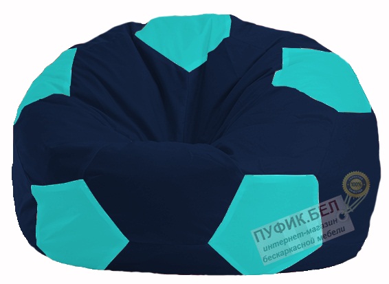 Кресло-мешок Мяч тёмно-синий - бирюзовый М 1.1-50