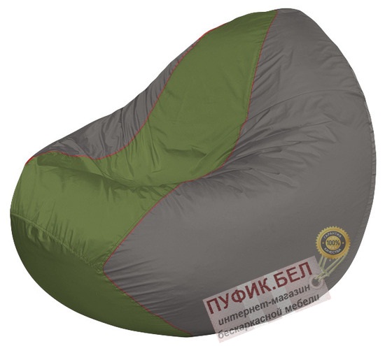 Кресло мешок Classic К2.1-199 (основа серая, вставка оливковая)