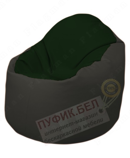 Кресло-мешок Bravo Б1.3-F05F38 (темно-зеленый, чёрный)
