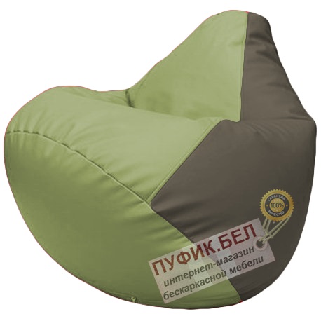 Кресло мешок Груша оливковый и серый Г2.3-1917