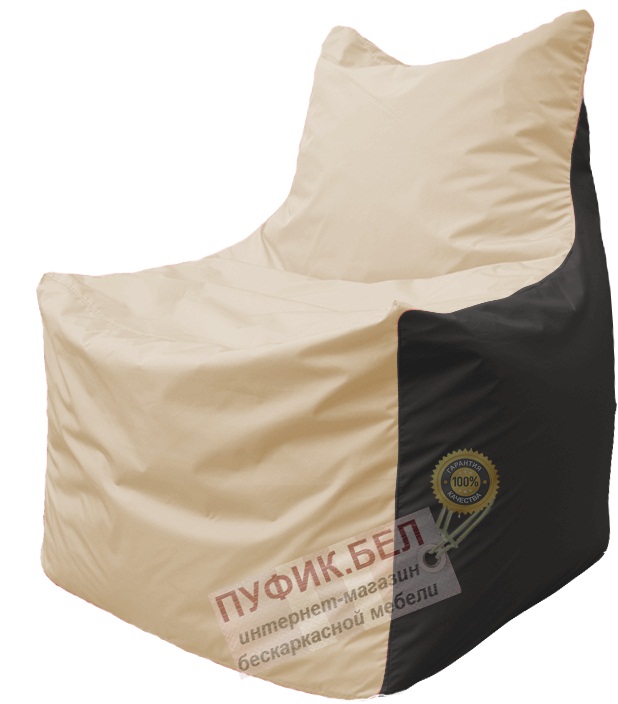 Кресло мешок Фокс Ф 21-130 (слоновая кость - чёрный)