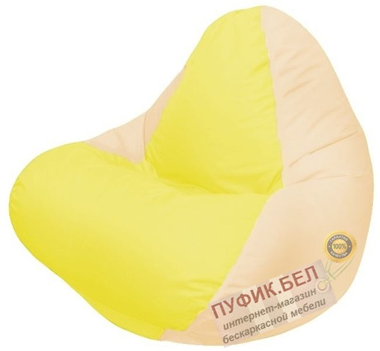 Кресло-мешок RELAX (основа бежевая, вставка жёлтая)