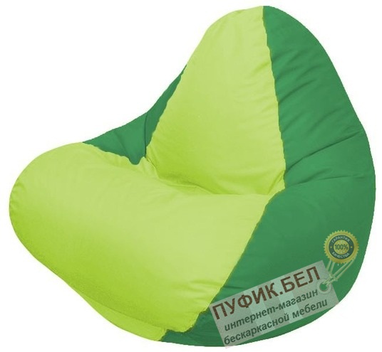 Кресло-мешок RELAX (основа зелёная, вставка салатовая)