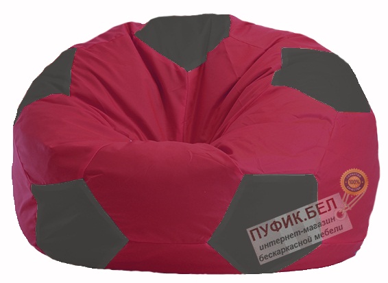 Кресло-мешок Мяч бордовый - тёмно-серый М 1.1-300