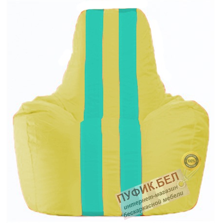 Кресло мешок Спортинг жёлтый - бирюзовый С1.1-264