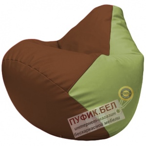 Кресло мешок Груша коричневый и оливковый Г2.3-0719