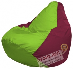 Кресло мешок Груша Макси Г2.1-169 (основа бордовая, вставка салатовая)