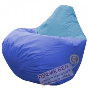 Кресло мешок Груша Астра (основа синяя, вставка голубая)