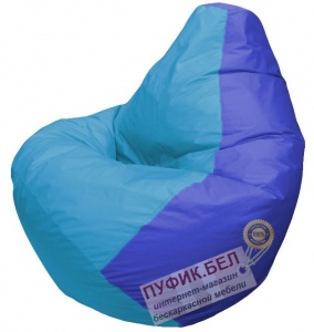 Кресло мешок Груша Макси Блюз (основа синяя, вставка голубая)