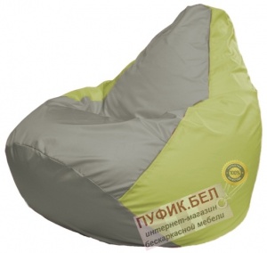 Кресло мешок Груша Макси Г2.1-343 серый, салатовый