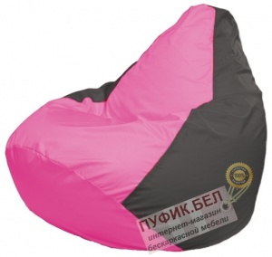 Кресло мешок Груша Макси Г2.1-187 (основа тёмно-серая, вставка розовая)