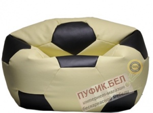 Кресло мешок Мяч (кремовый, вставка чёрная)