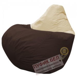 Кресло мешок Груша Берг (основа коричневая, вставка бежевая)