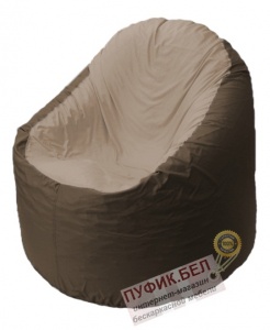 Кресло-мешок Bravo коричневое, сидушка темно-бежевая