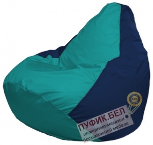 Кресло мешок Груша Макси Г2.1-286 бирюзовый, тёмно-синий
