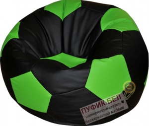 Кресло мешок Мяч (чёрный, вставка салатовая)