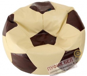 Кресло мешок Мяч (кремовый, вставка коричневая)