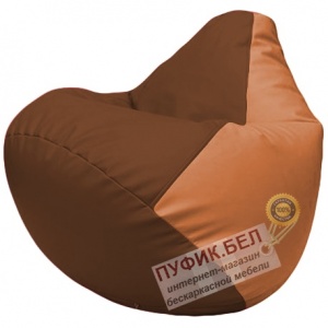 Кресло мешок Груша коричневый и оранжевый Г2.3-0720
