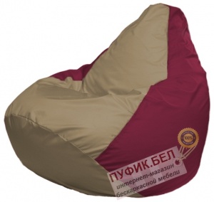 Кресло мешок Груша Макси Г2.1-97 (основа бордовая, вставка тёмно-бежевая)