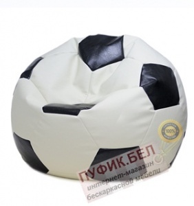 Кресло мешок Мяч (белый, вставка чёрная)