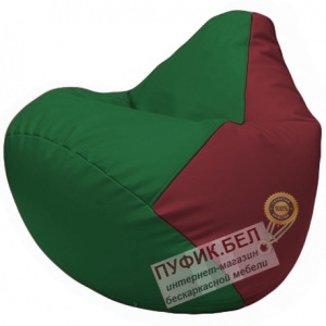 Кресло мешок Груша зелёный и бордовый Г2.3-0121 
