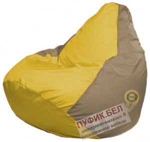 Кресло мешок Груша Макси Г2.1-252 жёлтый, тёмно-бежевый
