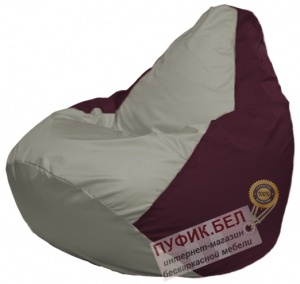 Кресло мешок Груша Макси Г2.1-336 серый, бордовый