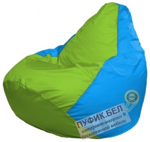 Кресло мешок Груша Макси Г2.1-168 (основа голубая, вставка салатовая)