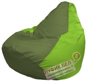 Кресло мешок Груша Макси Г2.1-161 (основа салатовая, вставка оливковая)