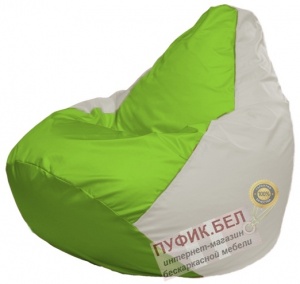 Кресло мешок Груша Макси Г2.1-183 (основа белая, вставка салатовая)