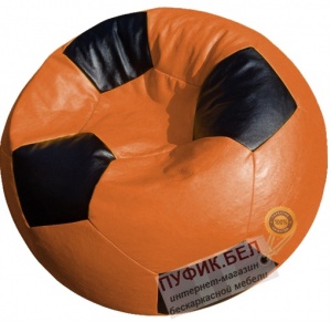 Кресло мешок Мяч (оранжевый, вставка чёрная)