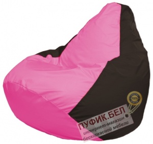 Кресло мешок Груша Макси Г2.1-200 (основа коричневая, вставка розовая)
