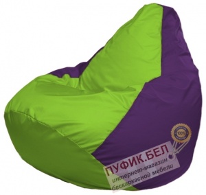Кресло мешок Груша Макси Г2.1-155 (основа фиолетовая, вставка салатовая)