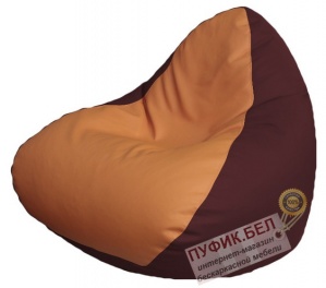 Кресло мешок RELAX Р2.3-86 (основа бордовая, вставка оранжевая)