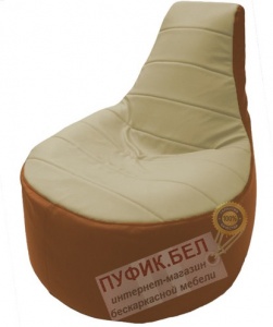 Кресло мешок Трон Т1.3-20 оранжевый - светло-бежевый