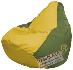 Кресло мешок Груша Макси Г2.1-259 жёлтый, оливковый