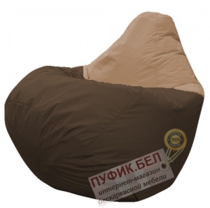 Кресло мешок Груша Лео (основа коричневая вставка тёмно-бежевая)