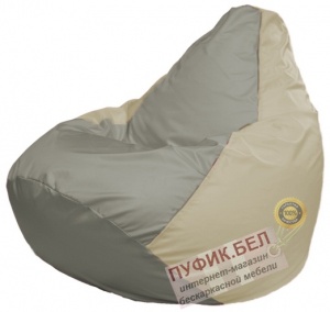 Кресло мешок Груша Макси Г2.1-344 серый, светло-бежевый