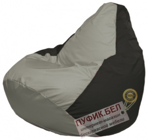 Кресло мешок Груша Макси Г2.1-354  серый, чёрный