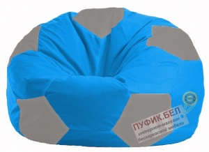 Кресло-мешок Мяч голубой - серый М 1.1-274