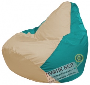 Кресло мешок Груша Макси Г2.1-151 (основа бирюзовая, вставка бежевая)